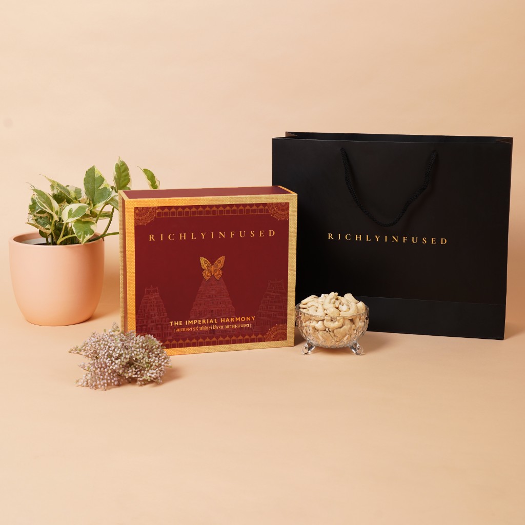 The Imperial Harmony — maroon and gold heritage gift box with carry bag